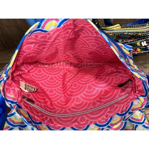 2 Harajuku Lovers Gwen Stefani Colorful Purse Crossbody Bag Smiley face Hearts - Picture 6 of 16